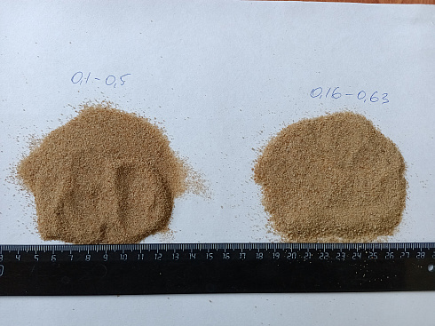 Кварцевый песок для площадок фр. 0,1-0,5 мм.  купить в Старом Осколе фото Камень Клуб